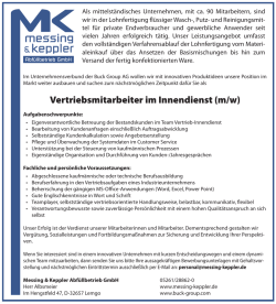 Vertriebsmitarbeiter im Innendienst (m/w)
