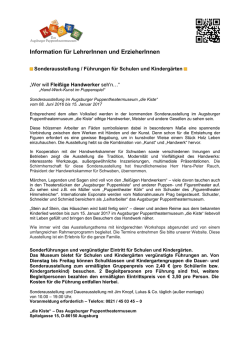 Information für Lehrer/-innen und Erzieher/-innen