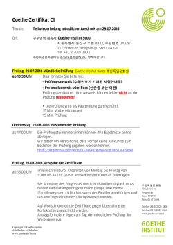 Seoul (mündlich)  - Goethe
