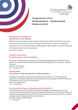Kooperationen 2016 Bundesakademie – Bundesverband