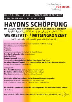 HAYDNS SCHÖPFUNG - Hochschule für Musik Freiburg
