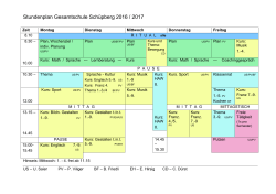 Stundenplan Gesamtschule Schüpberg 2016 / 2017
