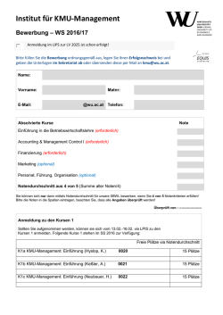 Institut f&uuml;r KMU-Management Bewerbung &ndash; WS 2016/17