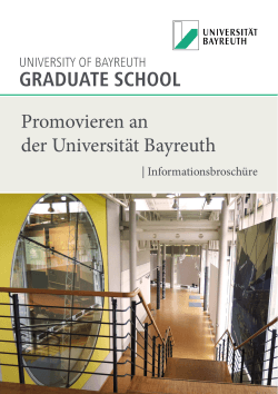 Informationsbroschüre Promovieren an der Universität Bayreuth