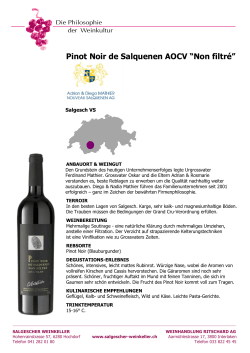 Pinot Noir de Salquenen AOCV “Non filtré”