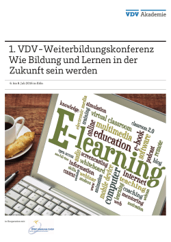 1. VDV-Weiterbildungskonferenz Wie Bildung und - VDV