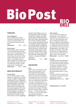 BioPost Juni 2016 - Bio-Deli