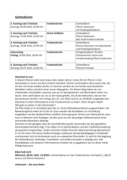 Gottesdienste - Kirchenkreis Merseburg