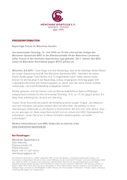 Mehr - MÜNCHNER SPORTCLUB EV