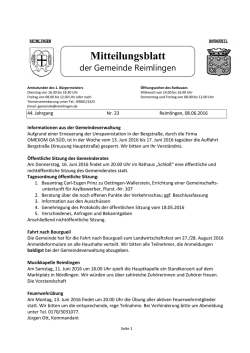 Mitteilungsblatt - Gemeinde Reimlingen
