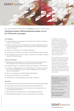 Fachinformatiker/ Wirtschaftsinformatiker (m/w) für IT