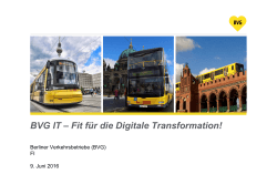 BVG IT – Fit für die Digitale Transformation!