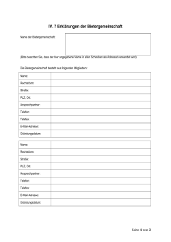 IV. 7 Erkl&auml;rungen der Bietergemeinschaft