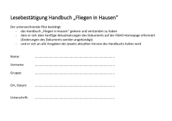 Lesebestätigung Handbuch „Fliegen in Hausen“