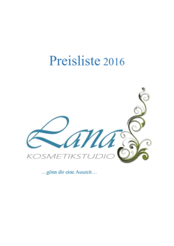 Preisliste zum