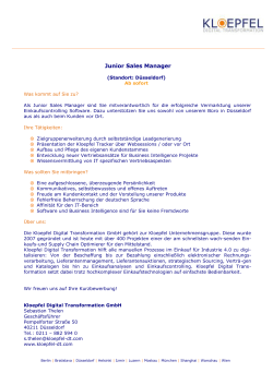 Junior Sales Manager - Kloepfel Digital Transformation GmbH
