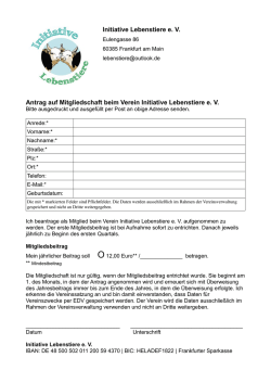 Mitgliedsantrag Initiative Lebenstiere