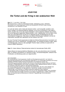 Jour Fixe.Türkei und der Krieg in der arabischen Welt