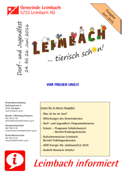 Ausgabe Juni 2016 - Gemeinde Leimbach AG