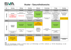 Trainingsplan Gesundheitswoche Wien