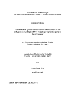 Identifikation gro&szlig;er zerebraler Infarktvolumen in der