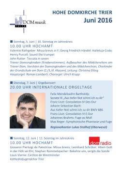 Dommusikkalender Juni 2016