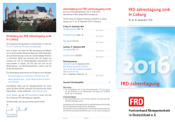 FRD-Jahrestagung - Fachverband Röntgentechnik in Deutschland