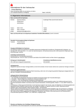 Informationen f&uuml;r den Verbraucher A. Allgemeine Informationen