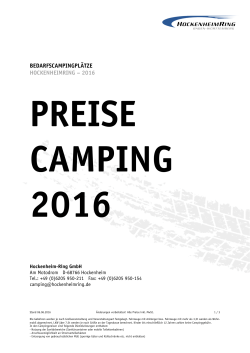 Preise Camping 2016