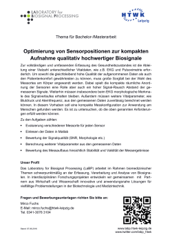 Optimierung von Sensorpositionen zur kompakten Aufnahme