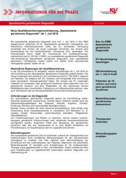 Spezialisierte geriatrische Diagnostik