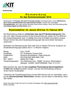 Informationen zur R&uuml;ckmeldung - Studienkolleg