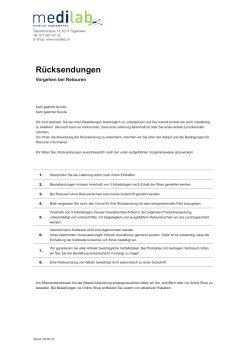 Neues R&uuml;cksendeformular