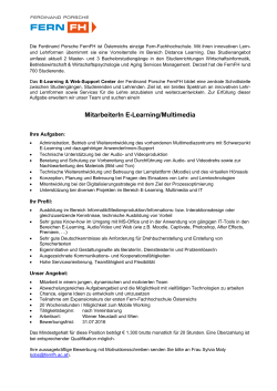 MitarbeiterIn E-Learning/Multimedia