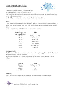 Gr&ouml;ssentabelle Babykleider