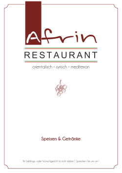 Restaurant Afrin - Speisekarte
