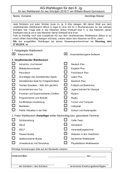AG 8 Wahlbogen 2016 Jg 8 - Wilhelm-Busch