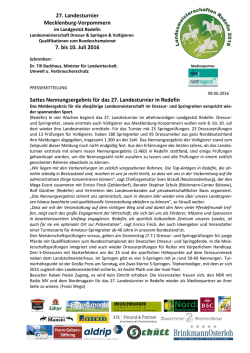 Gutes Nennungsergebnis zum 27. Landesturnier