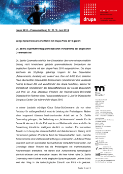 drupa 2016 &ndash; Pressemeldung Nr. 53 / 9. Juni 2016 Junge