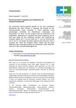 PDF: Presseinformation - Hochschule Hamm