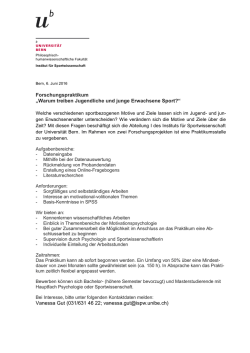 Forschungspraktikum (ISPW)