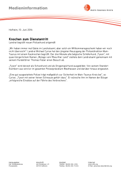 Medieninformation - Main-Taunus
