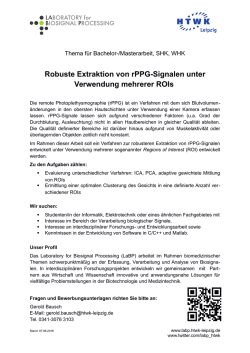 Robuste Extraktion von rPPG-Signalen unter Verwendung mehrerer