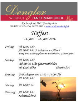 Flyer Hoffest - Weingut Sankt Marienhof