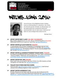 Newsmail Juni 2016 - HipHop Centers Bern