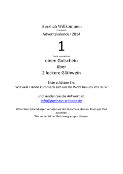 einen Gutschein &uuml;ber 2 leckere Gl&uuml;hwein