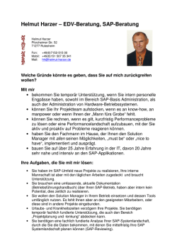 Helmut Harzer &ndash; EDV-Beratung, SAP