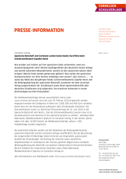 PRESSE-INFORMATION - Cornelsen Schulverlage