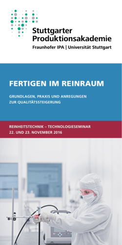 fertigen im reinraum - Fraunhofer IPA - Fraunhofer