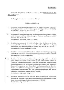 Tagesordnung / PDF - Österreichisches Parlament